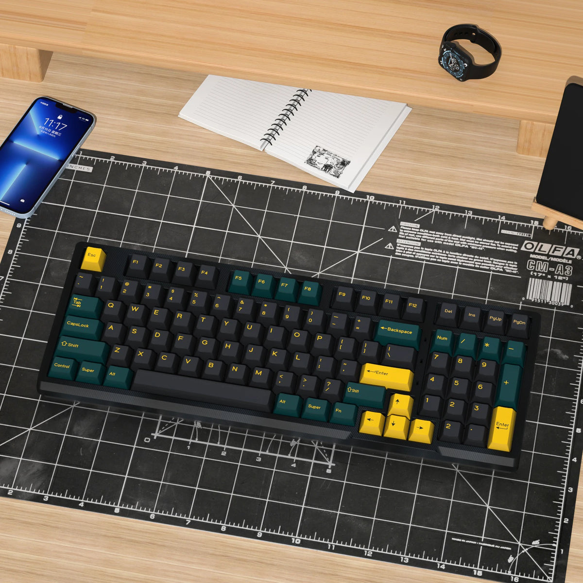 KBDiy GMK MarrsGreen Keycap teclas ISO de PBT double shot con perfil Cherry para kit DIY de teclado mecánico gamer Gaming Point KeyCap