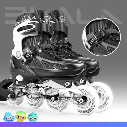 Inline Skates boy black Adjustable Size pink girl Children Sports Rollerblades High Speed new LED Light Up Professional