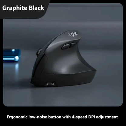 Rato sem fios vertical Inphic X9 PRO, carregamento rápido Type-C, ergonómico e silencioso, para escritório, portátil, PC, computador e gaming