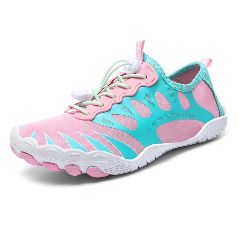 Novos sapatos aquáticos 2025 barefoot para praia e desporto, sapatos de natação antiderrapantes de alta qualidade, sapatos desportivos casuais de cinco dedos unissexo