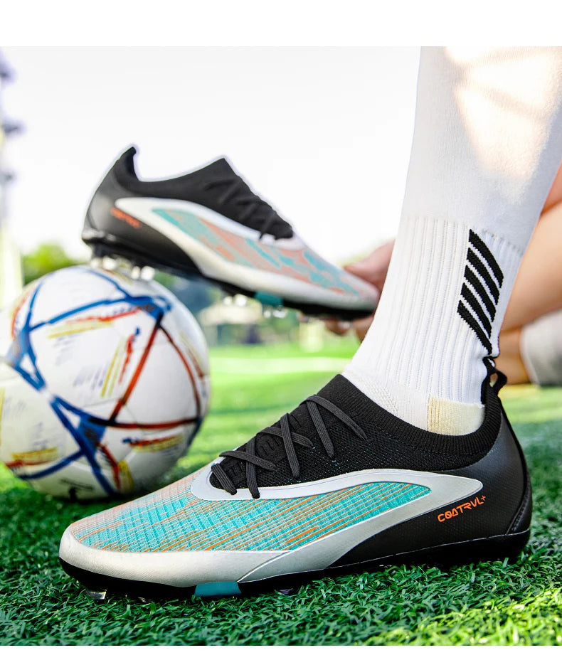 New Men Football Boots Non Slip Soccer Shoes Sport Outdoor Cleats Breathable Adult Long Spikes Training Boys Match Comfortable