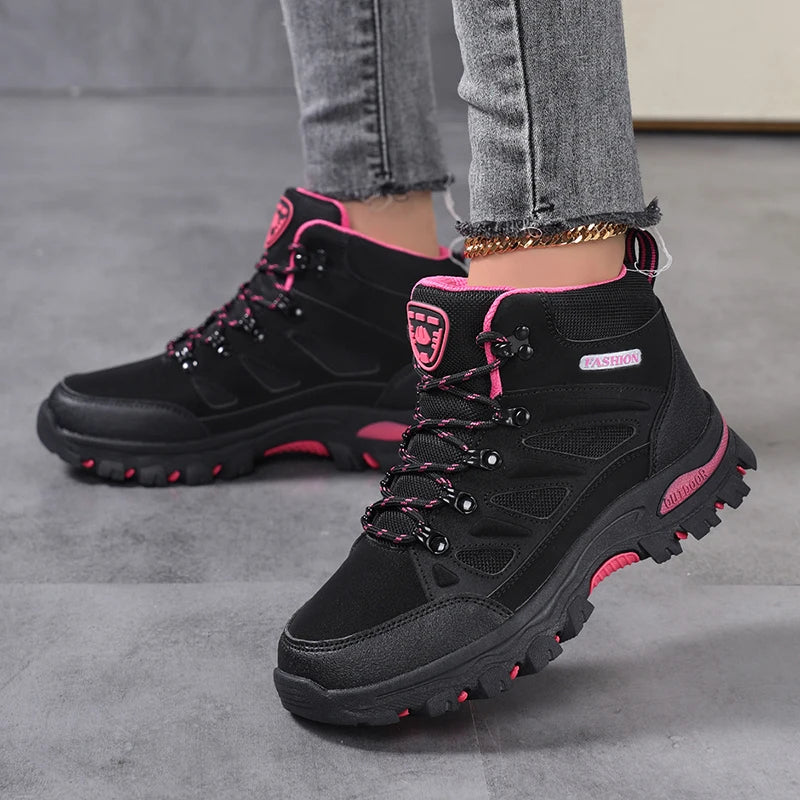 Women's Outdoor Hiking Shoes Waterproof Trekking Camping Trail Boots Non-Slip Durable Mountain Climbing Shoes Women Ankle Boots