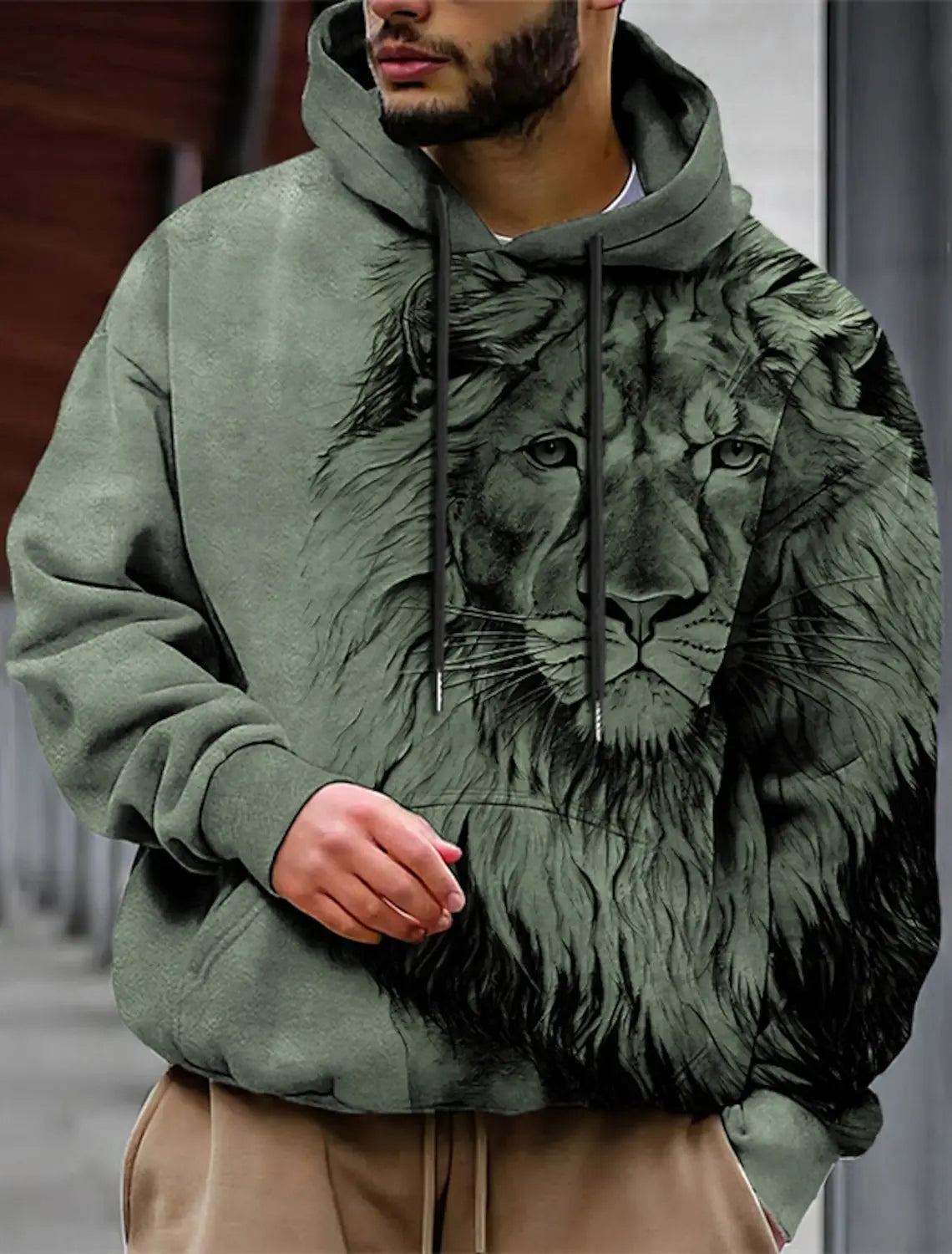 Men's Unisex Hoodie Fashion Pullover Hoodie Sweatshirt Hooded Animal Wolf Lion Dragon Tiger Print Daily 3D Print Casual Hoodies