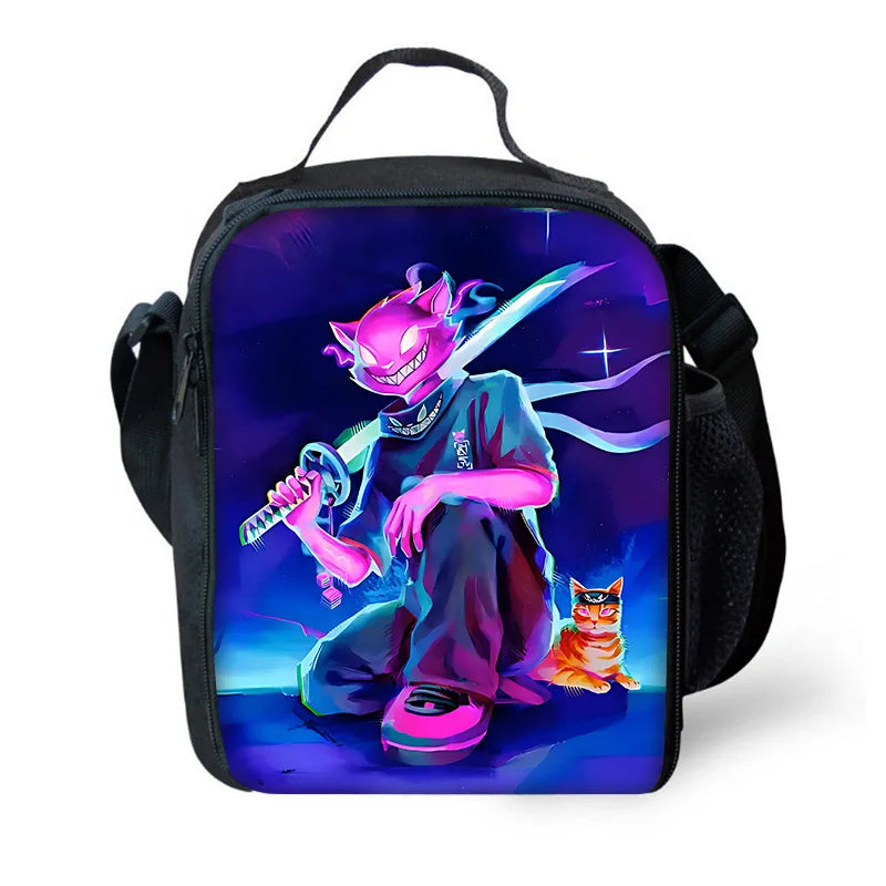 Mochila Escolar Infantil Hot Game com Lancheiras, Design-F-FortniteS, Estojos para Lápis, Mochilas Escolares para Rapazes e Raparigas, Melhor Presente