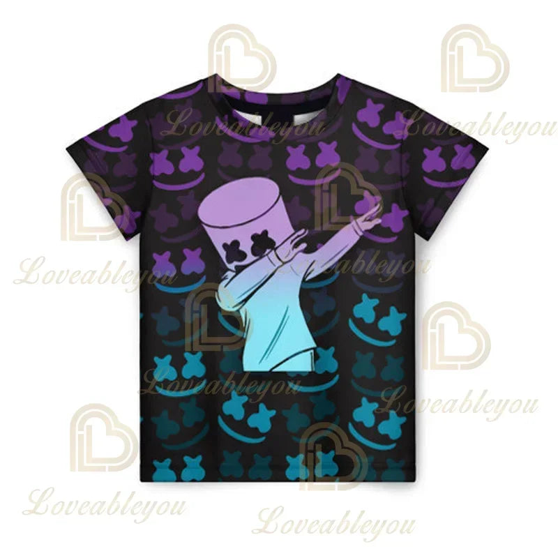 T-shirt de manga curta Fortnites com impressão 3D, estampado cartoon de jogo Battle Royale, roupa para adultos e crianças, T-shirt infantil estilo Harajuku