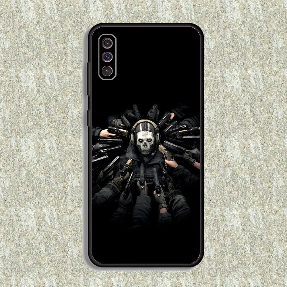 COD Call Of Duty Ghosts Phone Case For Samsung S23,23,22,30,21,10,9,Note20 Ultra,Lite,Ultra,5G,Plus,FE,Black Soft Case