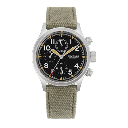 Militado ML1868KF Quartz Watch VK67 Chronograph Movement Military 3 Dial Vintage Watch 100m Waterproof Sapphire Crystal Watches