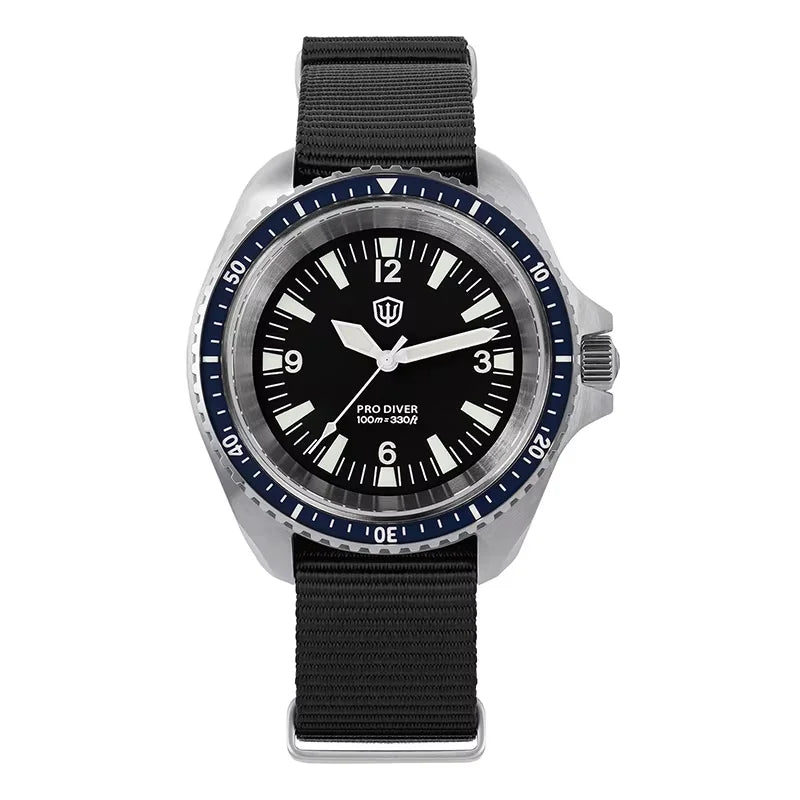 Watchdives WD1980 V3 Quartz Watch VH31 Sweep Movement Sapphire Vintage Watch 100m Waterproof Stainless Steel Luminous Mens Watch