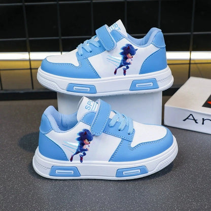 Sonic Fashion Sport Shoes PU Leather Sneakers Soft-soled Student Sneakers Tennis Shoes
