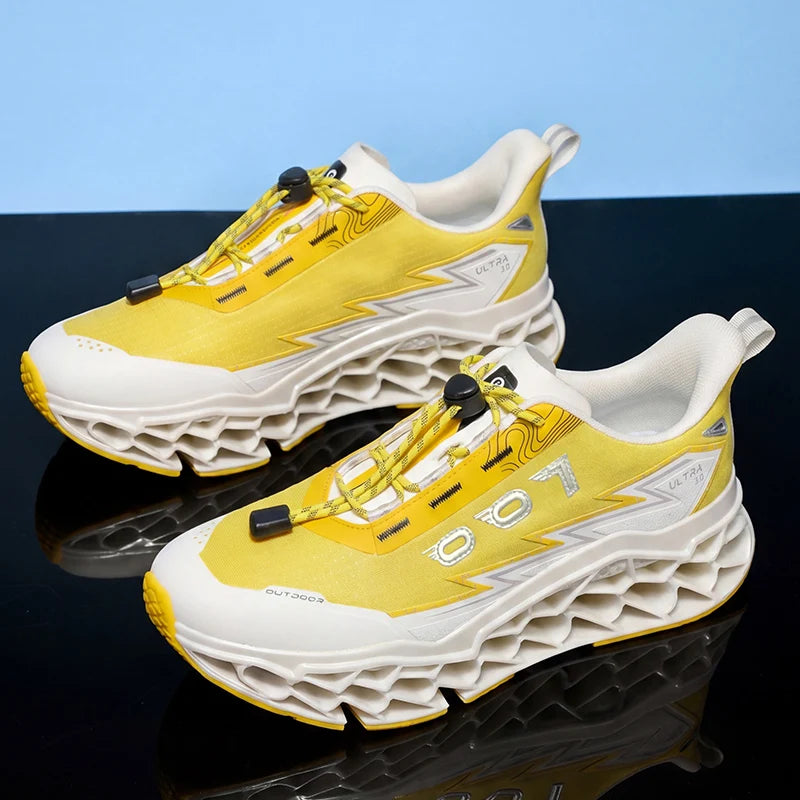 Summer Hot Selling Professional Mens Sports Shoes Marathon 3D Printed Sole Running Shoes Foot Protecting Commuting Walking Shoes