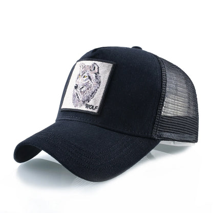 Modna bejzbol kapa s vezenim zakrpama "Wolf", snapback hip hop trucker kape za muškarce i žene, za vanjsku upotrebu, prozračna kapa s vizirom