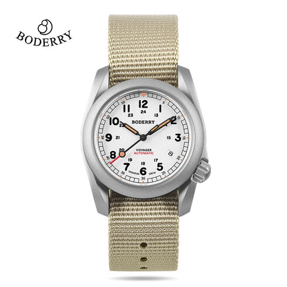 Boderry VOYAGER Field Watches Bronze Case Automatic For Seiko NH35 Watch 100M Waterproof Clock Military Vintage Wristwatch Mens