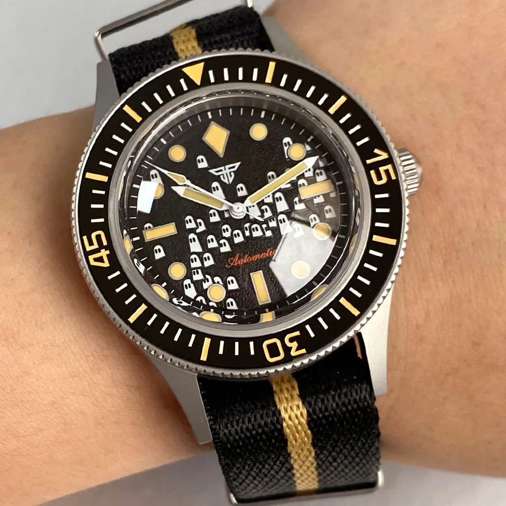 Super luminous Tandorio 50-Fathoms 40mm Sapphire Glass 200m Waterproof Ghost Pattern Miyota 8215 Automatic Movement Men Watch