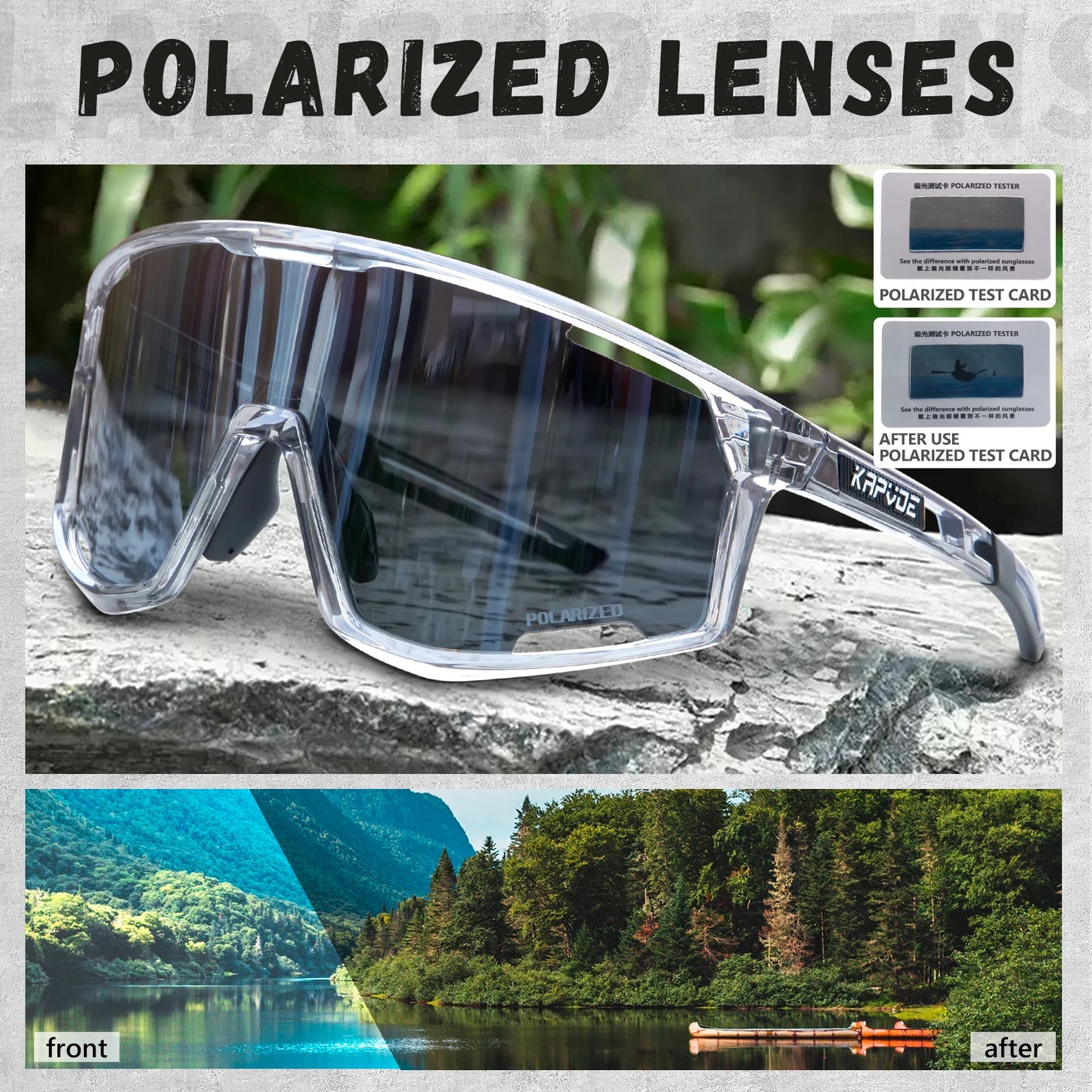 KAPVOE Polarised Cycling Glasses Sports Sunglasses Men Women Outdoor MTB Baseball Lenses UV400 Bicycle Cycling Eyewear Sale