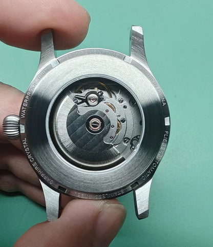 【Escapement Time】Relógio de Piloto com Movimento Automático, Mostrador Preto Tipo-B ou Tipo-A, Caixa de 40mm e Resistência à Água 100M