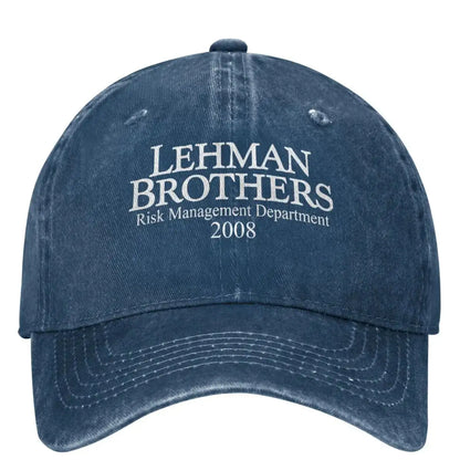 Lehman Brothers Risk Management 2008 Baseball Cap Bank Bankruptcy Trucker Hat Tennis Skate Snapback Cap Women Baseball Caps