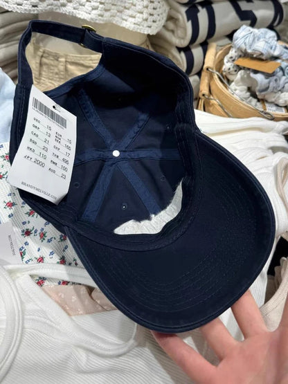 Betűhímzéses Y2k baseball sapka nőknek, négy évszakra alkalmas, Harajuku-stílusú napellenzővel, női, sötétkék, amerikai vintage utcai divat, pamut sapkák
