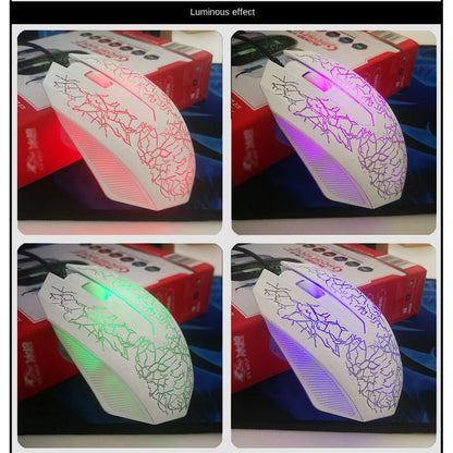 Rato gaming com fios USB 2400 DPI, rato profissional para gamer com retroiluminação LED, rato ergonómico para computador, PC, portátil e MacBook