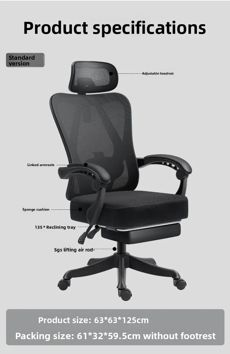 Internet Celebrity Ergonomic Chair Office Chair Back Chair Home Computer Chair Gaming Chair Sturdy and Durable