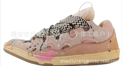 Comfortabele skateschoenen met hoge hak en dikke zool, casual sportieve dad bag-schoenen, Vietnamese en Cambodjaanse nieuwe stijl, slip-on met knoopsluiting