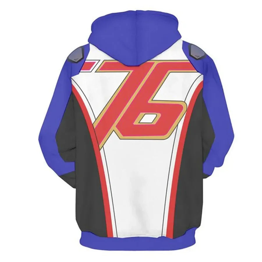 Sweatshirt com Capuz de Anime e Gaming com Impressão 3D Overwatches DVA DJ, Fato de Cosplay, Casaco com Capuz para Mulher, Homem e Casal, Top de Vestuário