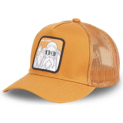 Dragon Ball Buu Goku Cap Ljetna muška kapa s ravnim vrhom i šiljastim obodom, s vezenim uzorkom, hip-hop stil, sunčana vizira, podesiva trucker mrežasta kapa