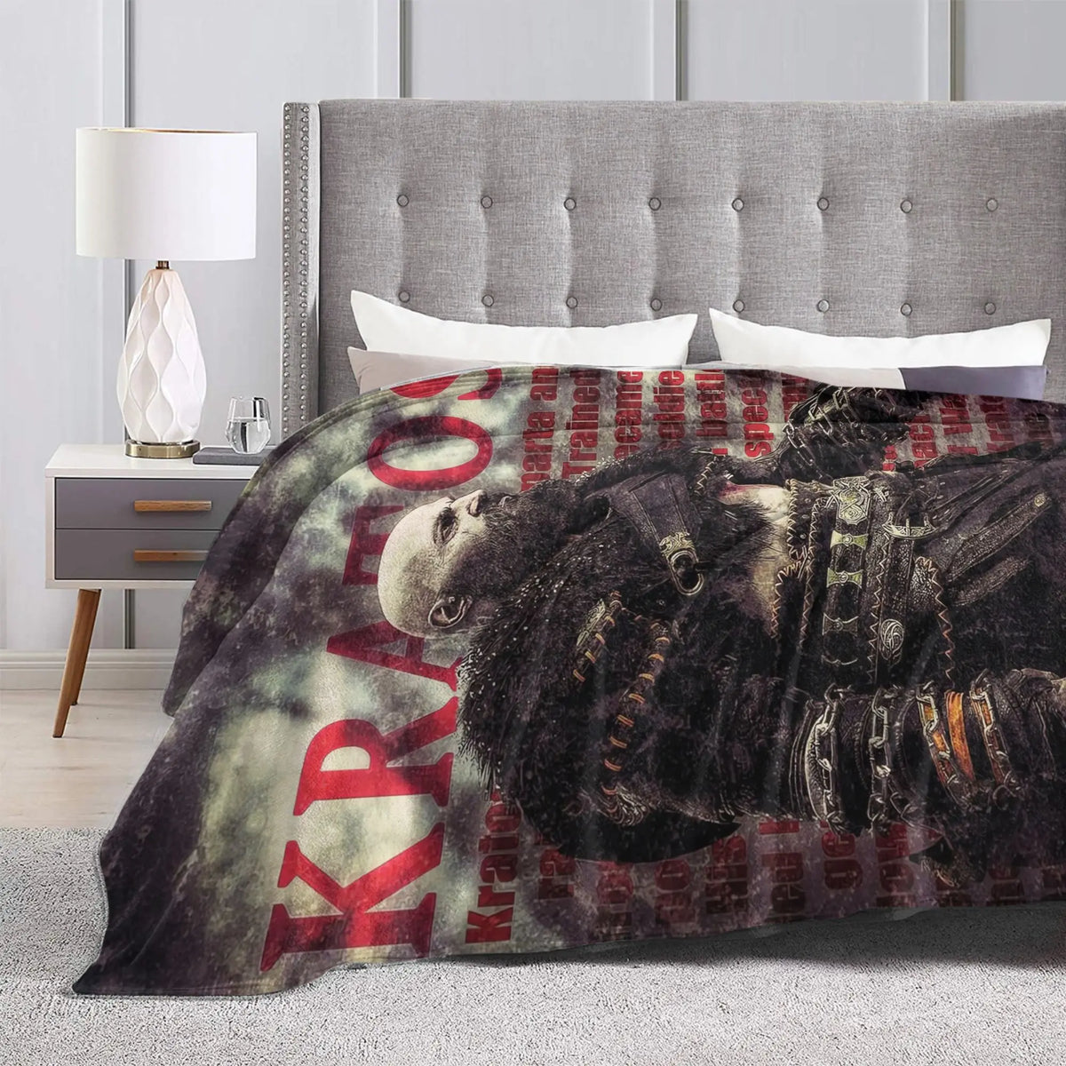 Super Soft Blanket Travel Office God of War Game Gamers Kratos Throw Blanket  Flannel Bedspread For Outdoor Sofa Bed Cover
