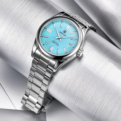 BENYAR 39mm Automatic Mechanical Watch Seagull Movt Men Stainless Steel 100M Waterproof Clock BWG-9 Luminous Reloj Hombre
