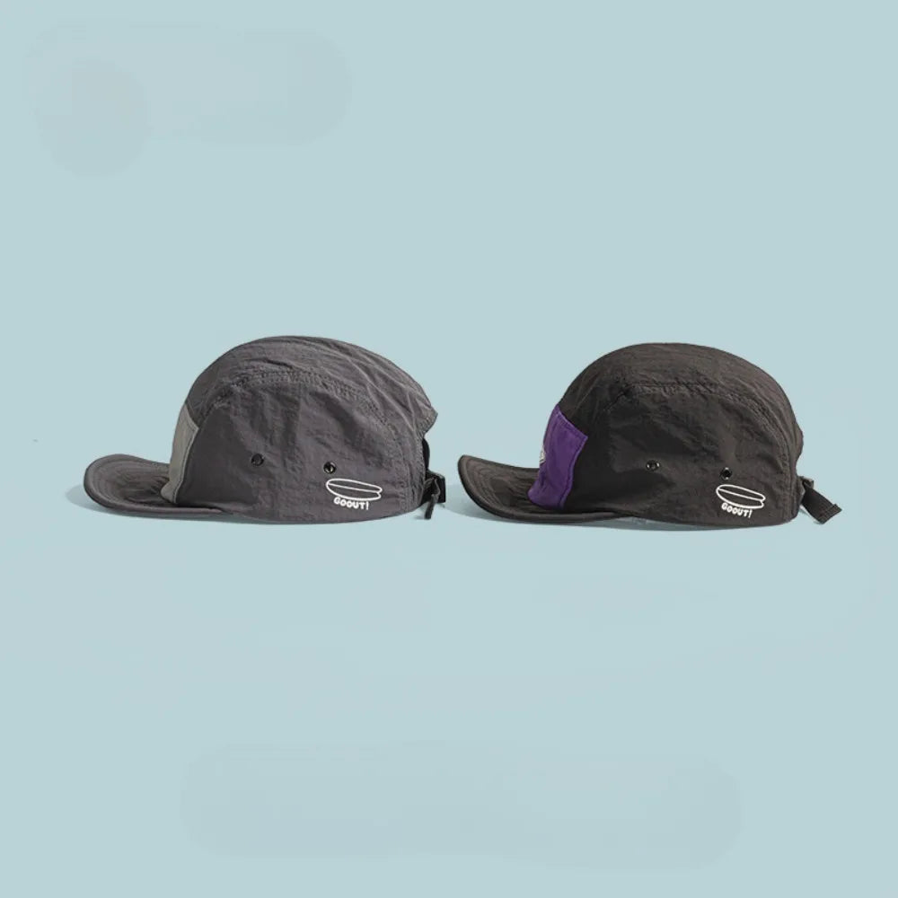 Casquette de baseball à 5 panneaux et à visière courte, brodée - Casquette de soleil pour femme, en maille respirante à séchage rapide, légère, élégante et polyvalente