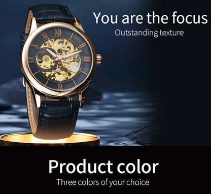 LONGLUX automatic watch rome wholesale mechanical wristwatches waterproof hollow leather mens watch men gift