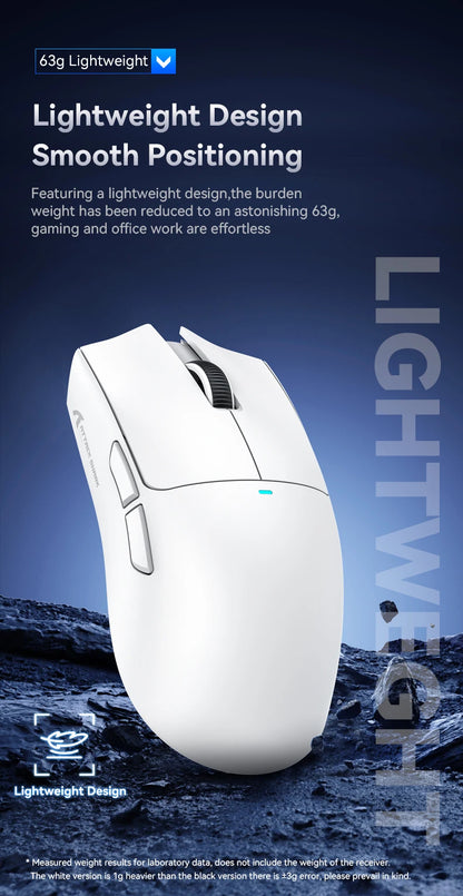 Безжична геймърска мишка ATTACK SHARK X11SE, Tri-Mode, суперлека 63g със сензор PAW3311, 22000 DPI, батерия 300mAh, двоен драйвер