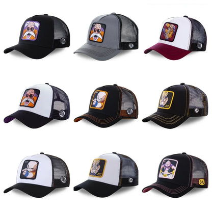 Dragon Ball Son Goku Cap Baseball Cap Summer Travel Peaked Cap Men's Embroidery Hip-Hop Sun Visor Adjustable Trucker Mesh Cap