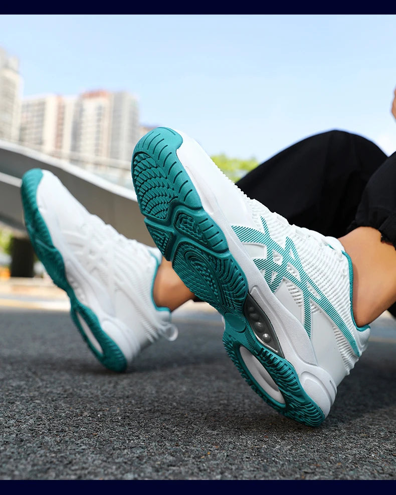 Men Women Badminton Shoes Table Tennis Shoes for Volleyball Handball Sports Sneakers Anti-Skid Mesh Breathable Field Training