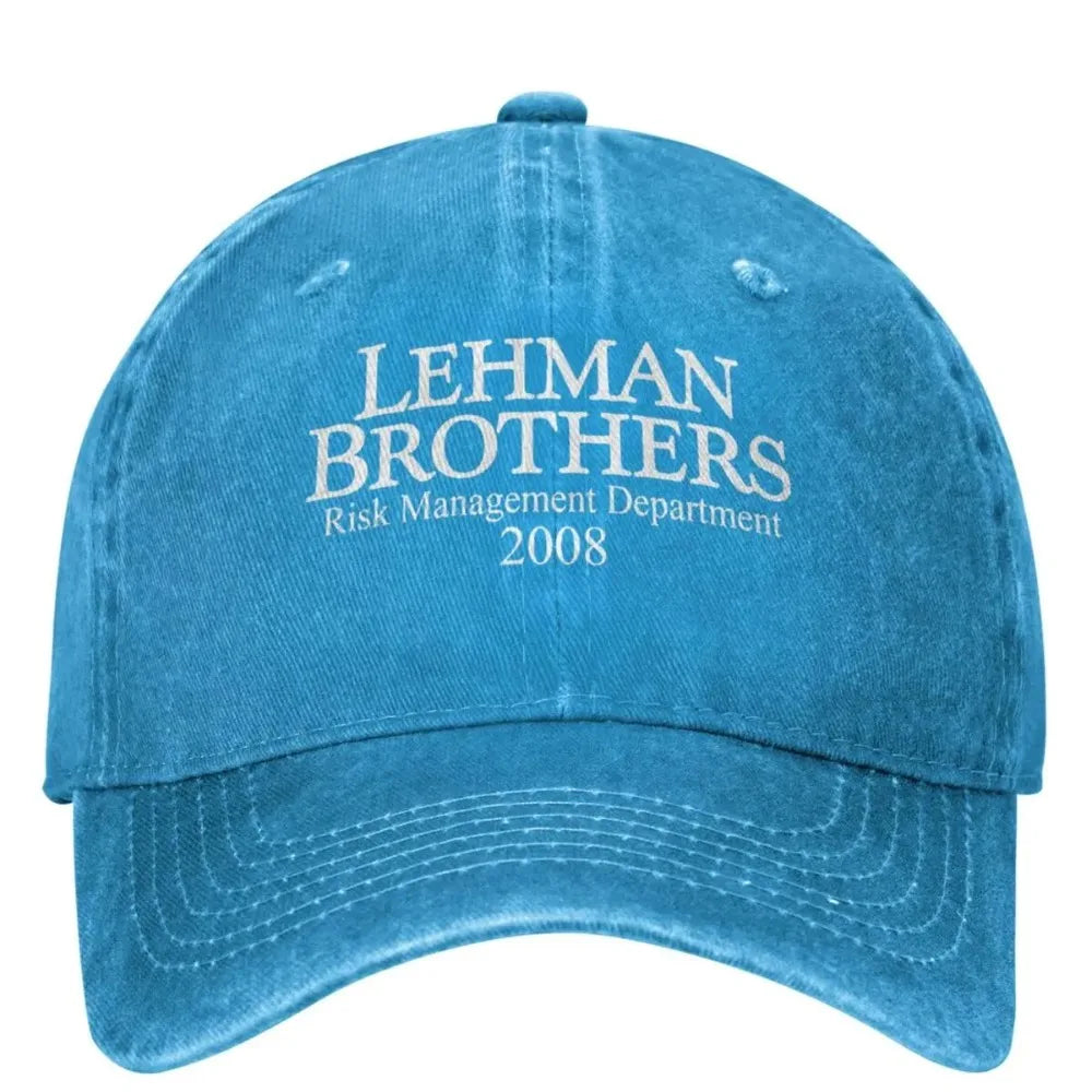 Lehman Brothers Risk Management 2008 Baseball Cap Bank Bankruptcy Trucker Hat Tennis Skate Snapback Cap Women Baseball Caps