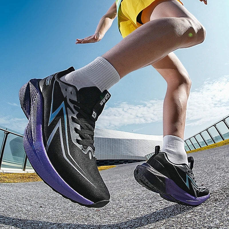 Running Shoes Carbon Board Speciality Marathon Men Sports Reticular Breathable Lightweight Women's Athletic Nonskid Sneakers