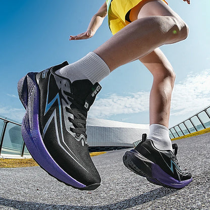 Running Shoes Carbon Board Speciality Marathon Men Sports Reticular Breathable Lightweight Women's Athletic Nonskid Sneakers
