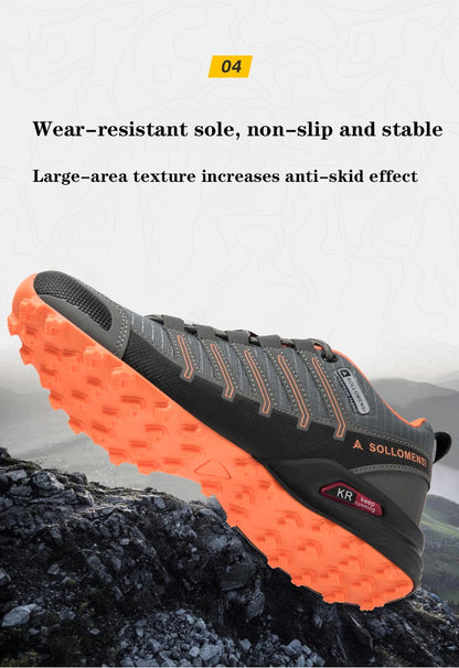 Men's Waterproof Hiking Shoes Outdoor Breathable Travel Walking Shoes Tactical Training Shoes Comfortable Lockless Cycling Shoes