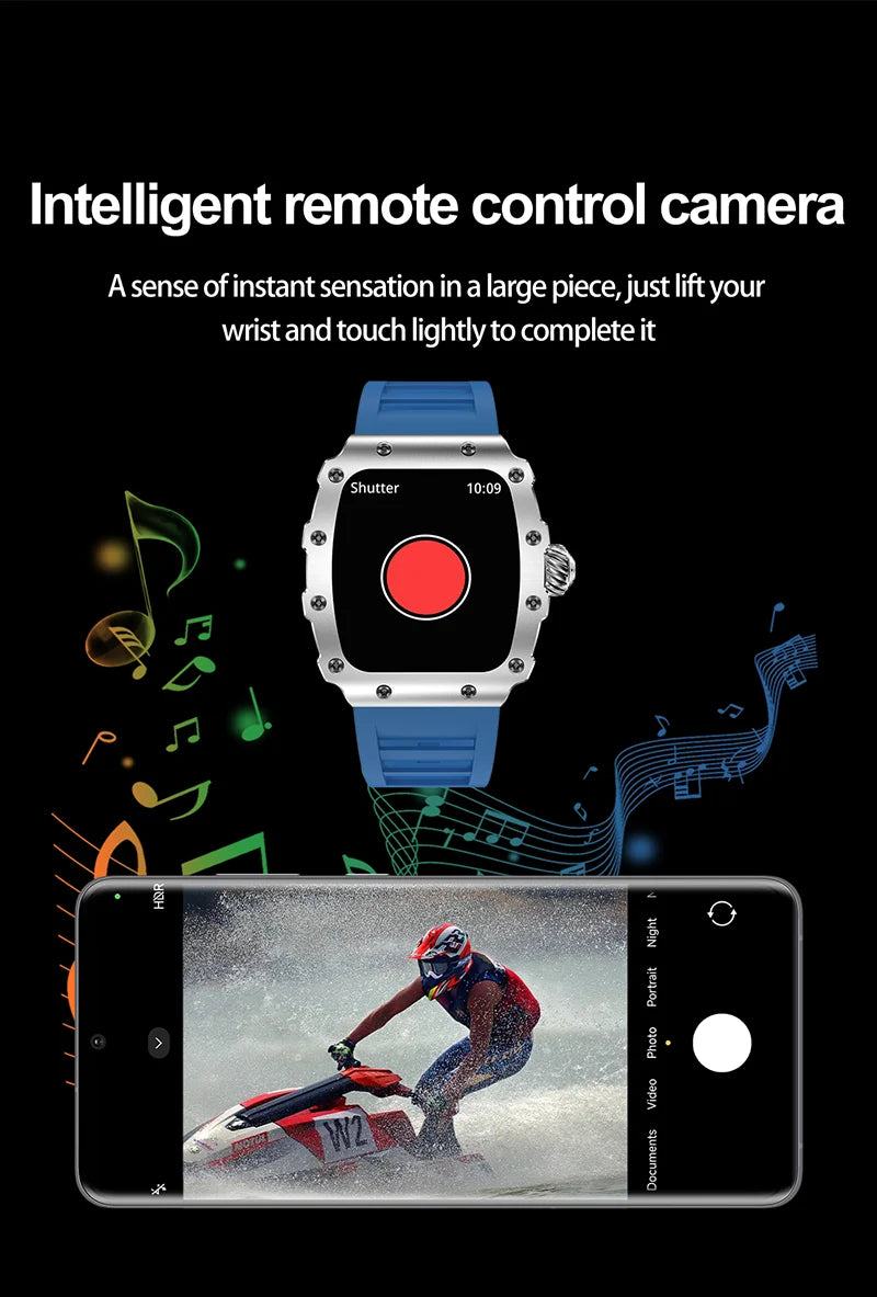 New Trend Smart Watch 1.76 inch AMOLED 3D Dynamic Dial IP67 Waterproof Bluetooth Call NFC Voice Assistant Men Sports Smartwatch