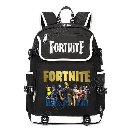 Fortnites Large Capacity Backpack Casual Shoulder Bag with USB Port Unisex Anime Students Schoolbag New Stylish Stationery Gift