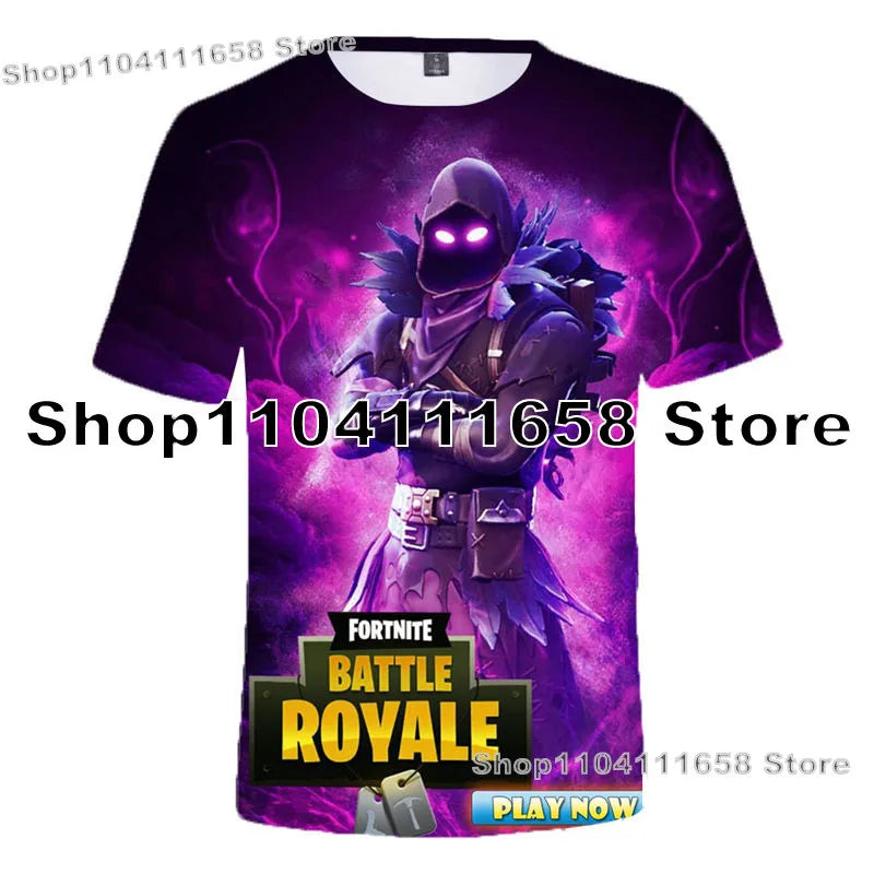 T-shirt Banana Peely para mulher, criança e homem, inspirado em F-Fortnite — T-shirt 3D estampada Battle Royale, top de verão, presente de aniversário