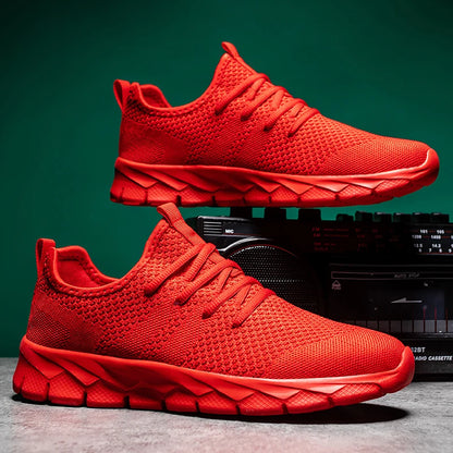 Men's shoes Four Seasons new plus size Flying weaving Lightweight Breathable Casual Sports Shoes Soft Sole Outdoor Running Shoes