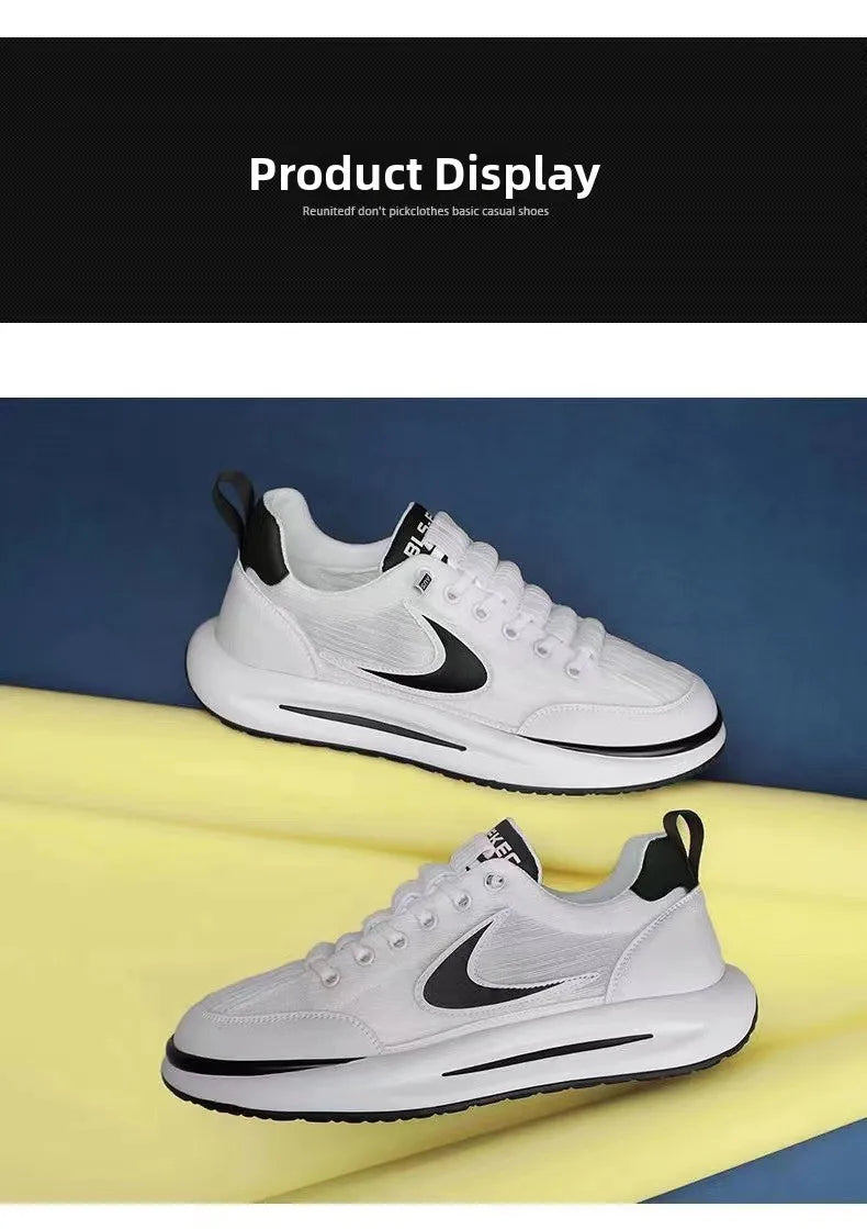 Comfortable Breathable Mesh Sports Shoes Men's Casual Style Lightweight Versatile Plain Color Spring Summer Autumn Seasonal Wear