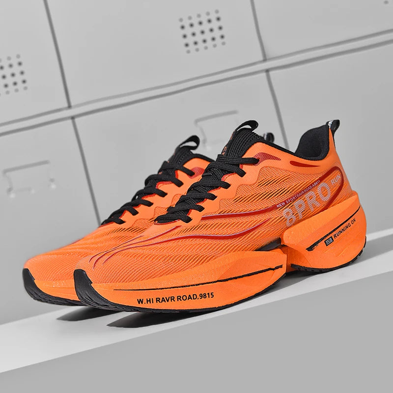 Men's Running Shoes Carbon Plate Racing Marathon Athletic Shoes Cushioned Comfortable Road Sneakers Teenage Training Shoes