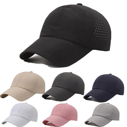 Casquette de soleil à séchage rapide pour femme, casquette de sport décontractée pour homme, casquette de baseball grande taille 60-65 cm, casquette à visière ajustable, casquette à visière
