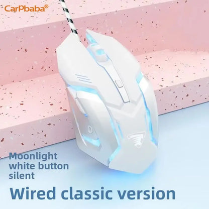 Carpbaba G3 Wired Gaming Mouse Silent Click Pink Mechanical Gaming Mouse for PC, Laptop, MacBook, Office & Esports