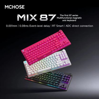 MCHOSE MIX87 Wired Gaming Keyboard Magnetic Switch Keyboard 8K+256K Esport 0.08ms Low Latency E-Sports Custom Gamer Accessories
