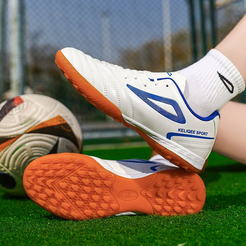 Hot Sale Best-selling Unisex Youth Football Boots Turf Cleats Anti-slip Breathable Leather Upper Lightweight Durable Soccer Trai
