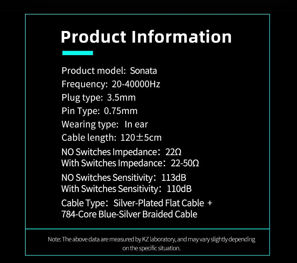 KZ Sonata 28BA HiFi Wired In-Ear Headphones, Tunable Balanced Armature Earphones for Audiophile Music, Gaming & Studio Monitoring
