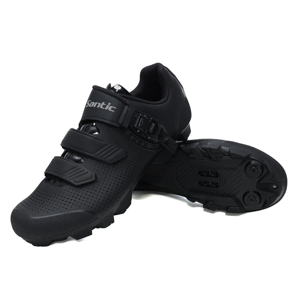 Santic Mountain Bike Lock Shoes for Men SPD Locking Shoes MTB Bike Accessories Breathable Self-Locking Unisex Cycling Sneakers