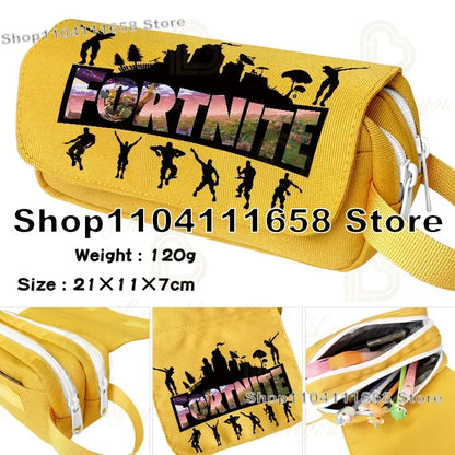 Fortnited Trousse Large Capacity Waterproof Velcro Pencil Case Student Black Estuche Stationery School Pennenzak Supplies